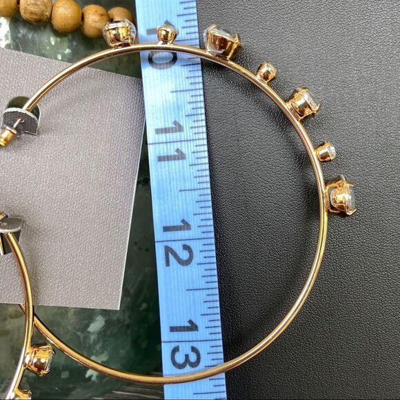 Gold Crystal Hoop Daisy Fuentes Fashion Earrings $16ea / 3 for $25 - Picture 4 of 6